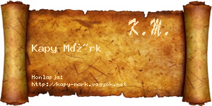 Kapy Márk névjegykártya