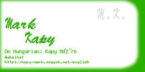 mark kapy business card